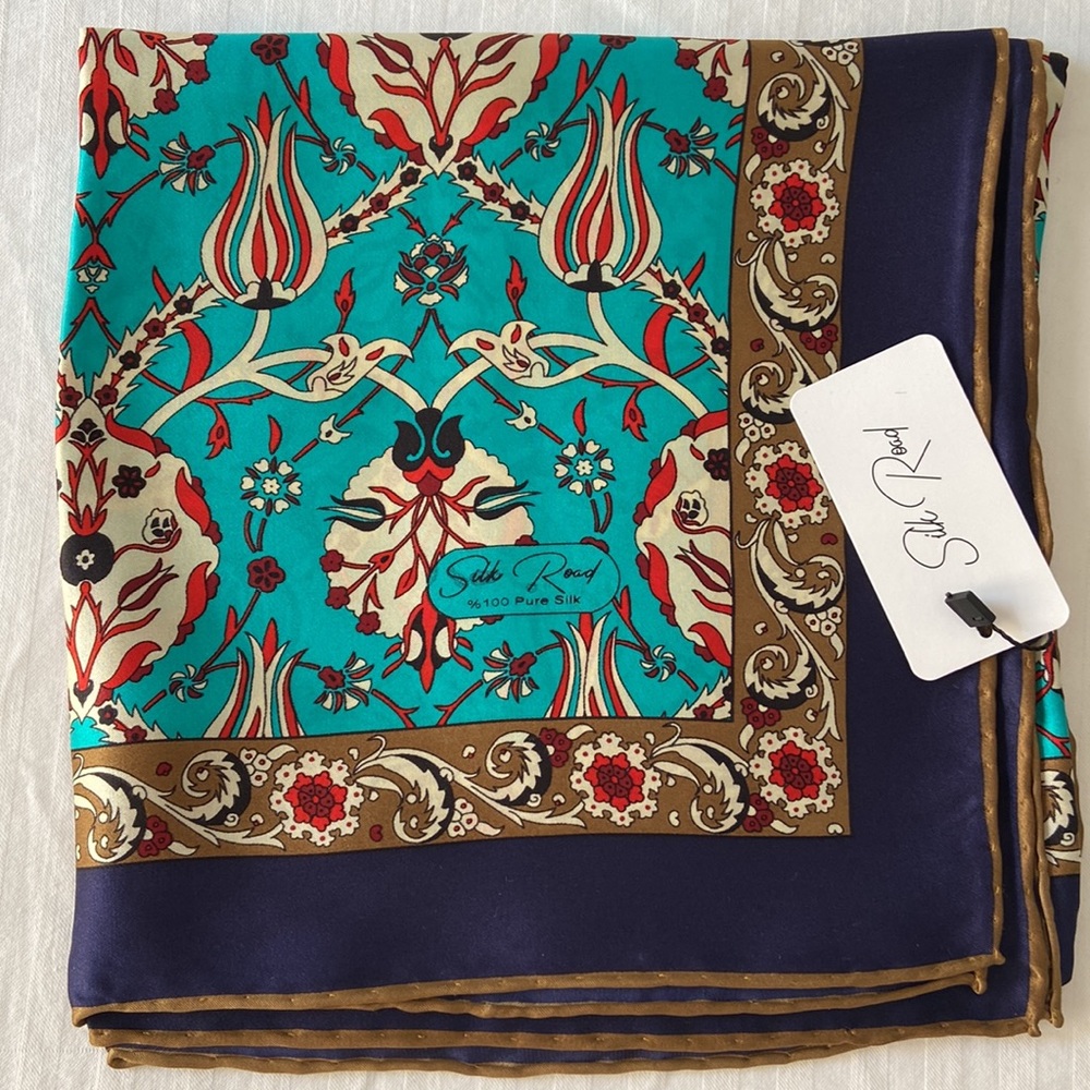 NWT Pure 100% Silk Square Scarf/Hijab Made in Turkey(1)